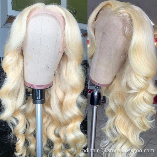 Wholesale Raw Virgin Cuticle Aligned Brazilian Blonde Lace Frontal Wig Human Hair 613 transparent Lace Front Wigs With Baby Hair